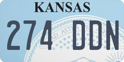 KS license plate 274DDN