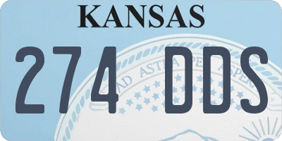 KS license plate 274DDS