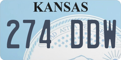 KS license plate 274DDW