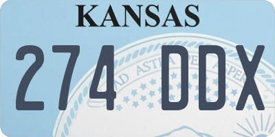KS license plate 274DDX