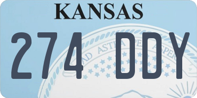 KS license plate 274DDY