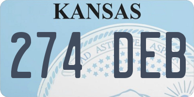 KS license plate 274DEB