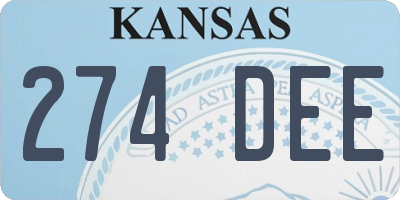 KS license plate 274DEE