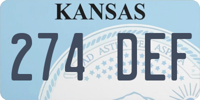 KS license plate 274DEF