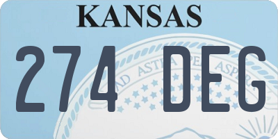 KS license plate 274DEG