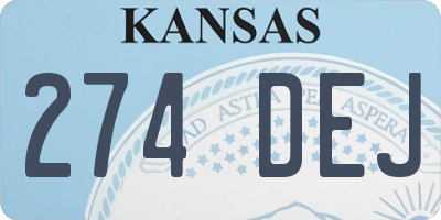 KS license plate 274DEJ