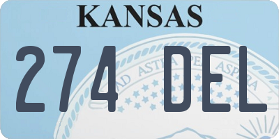 KS license plate 274DEL