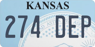 KS license plate 274DEP