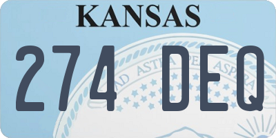 KS license plate 274DEQ