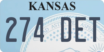 KS license plate 274DET