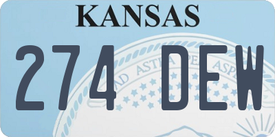 KS license plate 274DEW
