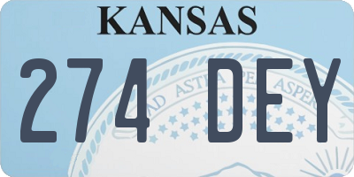 KS license plate 274DEY