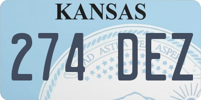 KS license plate 274DEZ