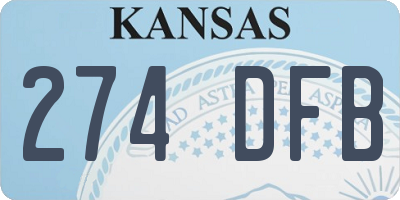 KS license plate 274DFB
