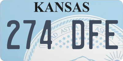 KS license plate 274DFE