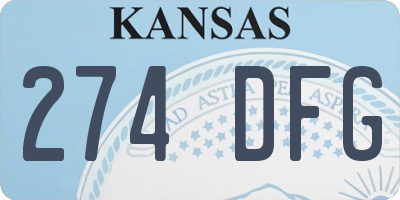 KS license plate 274DFG