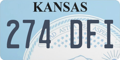 KS license plate 274DFI