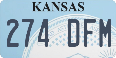 KS license plate 274DFM