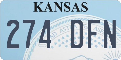 KS license plate 274DFN