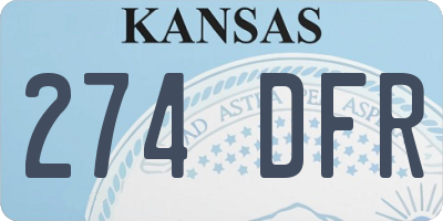 KS license plate 274DFR