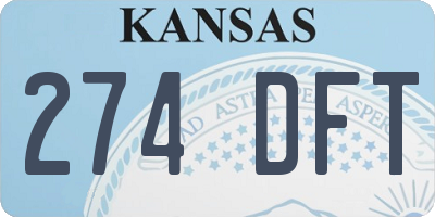 KS license plate 274DFT