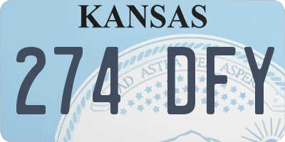 KS license plate 274DFY