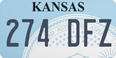 KS license plate 274DFZ