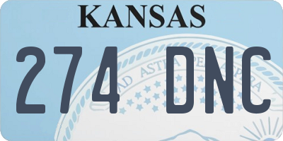 KS license plate 274DNC