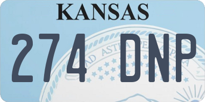 KS license plate 274DNP