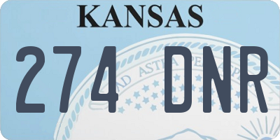 KS license plate 274DNR