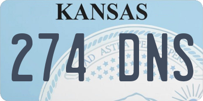 KS license plate 274DNS