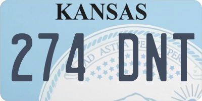 KS license plate 274DNT
