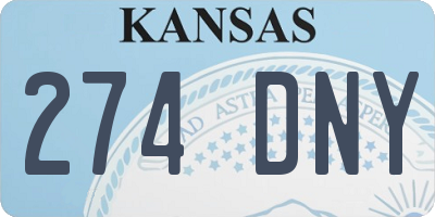 KS license plate 274DNY