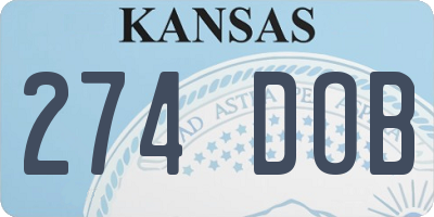 KS license plate 274DOB