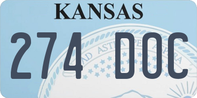 KS license plate 274DOC