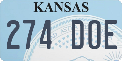 KS license plate 274DOE