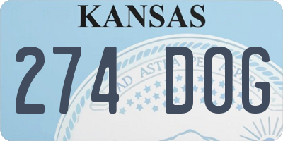 KS license plate 274DOG