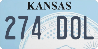 KS license plate 274DOL
