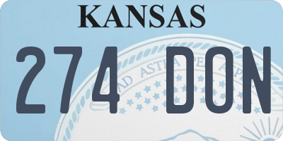 KS license plate 274DON