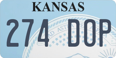 KS license plate 274DOP