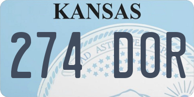 KS license plate 274DOR