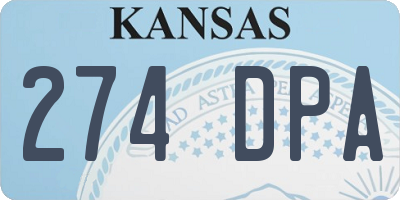 KS license plate 274DPA