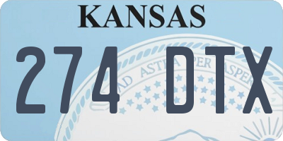 KS license plate 274DTX