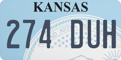 KS license plate 274DUH