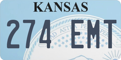KS license plate 274EMT