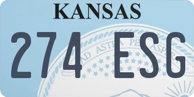 KS license plate 274ESG