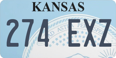 KS license plate 274EXZ