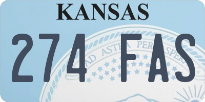 KS license plate 274FAS
