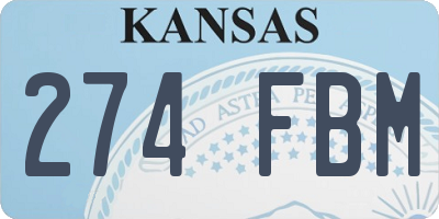 KS license plate 274FBM