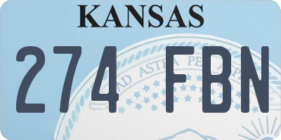 KS license plate 274FBN